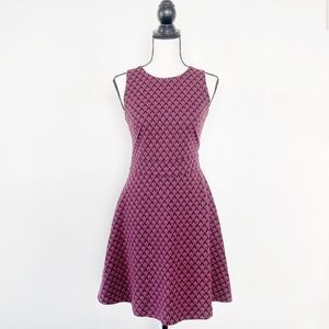 Ann Taylor Loft fit and flare dress geometric 2